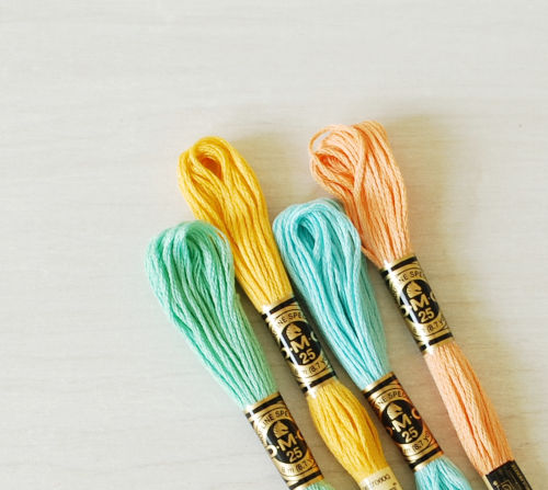 Embroidery floss spring colors
