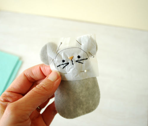 how to transfer embroidery pattern to felt