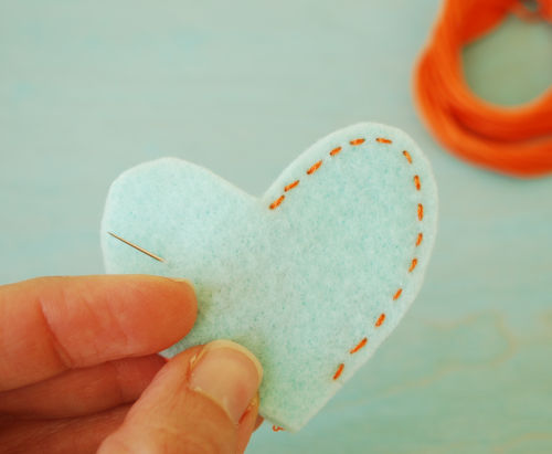 running stitch on felt