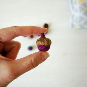 handmade needle felted acorn
