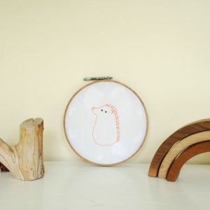 hedgehog embroidery woodland nursery